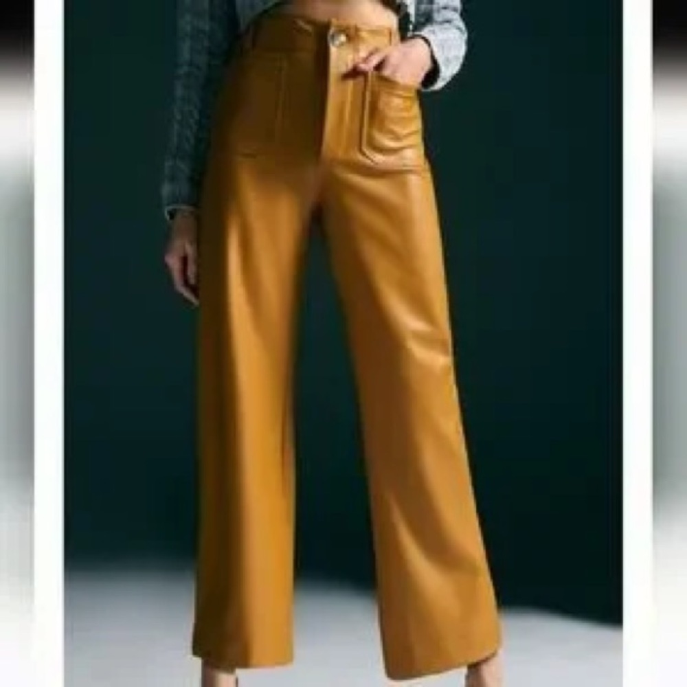 Anthropologie Maeve Colette Mustard Wide-Leg Pants